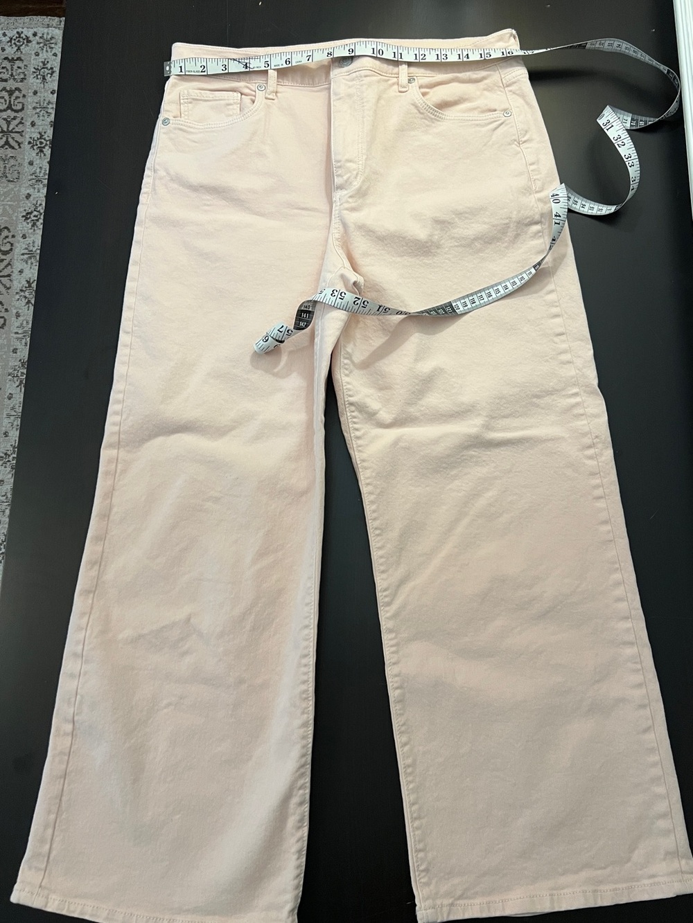 LOFT Pale Peachy Pink Wide-Leg Jeans